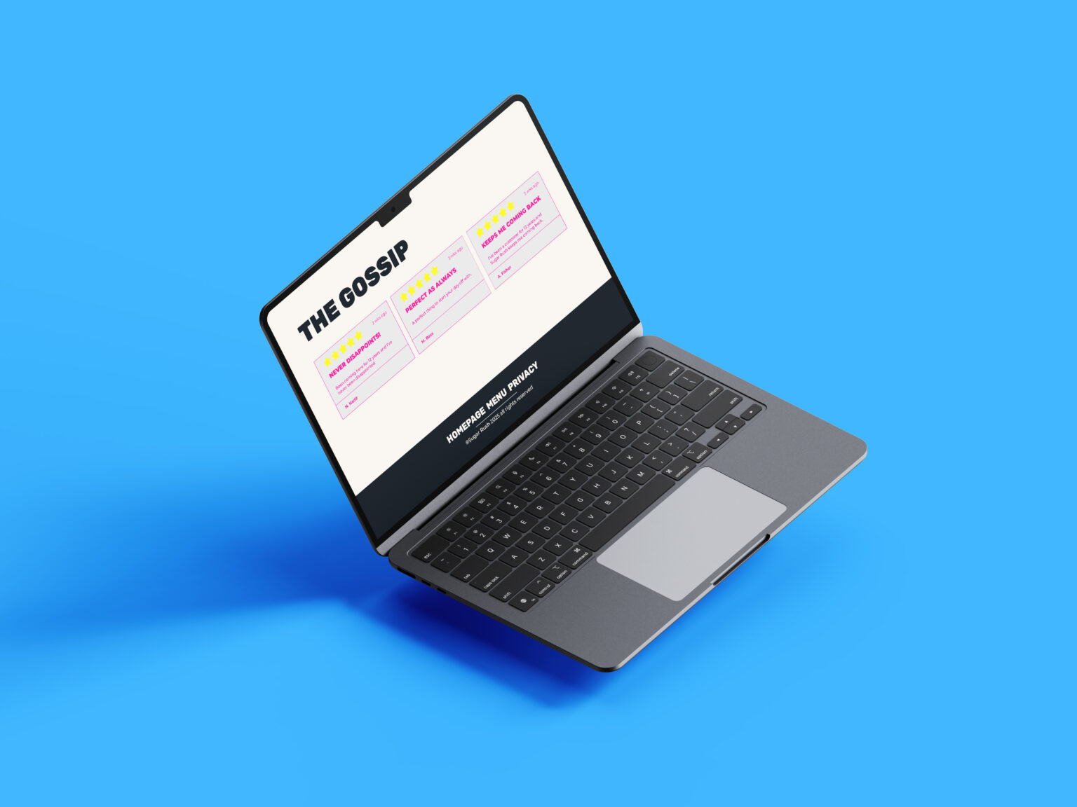 Laptop with the Gossip section of Sugar Rush open.